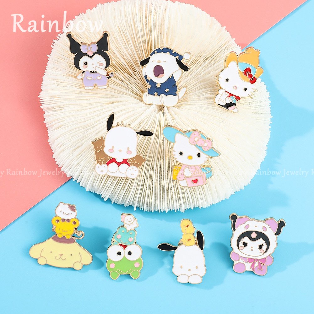 [Rainbow] เข็มกลัดโลหะ ลายการ์ตูนอนิเมะ สําหรับตกแต่งกระเป๋า
