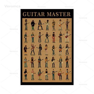โปสเตอร์ภาพวาดผ้าใบ รูปกีตาร์ Master สําหรับตกแต่งผนังบ้าน ห้องนอน