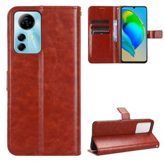 เคสโทรศัพท์หนัง PU ฝาพับ พร้อมช่องใส่บัตร และสายคล้อง หรูหรา สําหรับ ZTE Blade V41 Smart