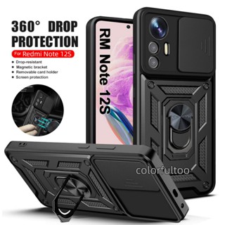 For Xiaomi Redmi Note 12S 12 S Turbo Note12Turbo Armor Phone Case Shockproof Heavy Duty Hard Bumper Casing Slide Window Camera Kickstand Back Cover