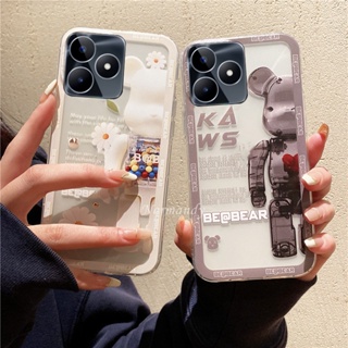 ใหม่ เคสป้องกันโทรศัพท์มือถือ TPU ใส แบบนิ่ม ลายการ์ตูนหมี สําหรับ Realme C53 C55 NFC 10T 5G 2023