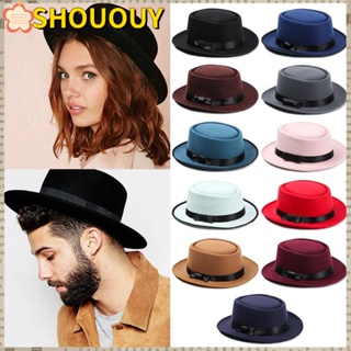 Shououy Fedora หมวกฟาบริค ผ้าวูล สไตล์วินเทจ แฟชั่นฤดูใบไม้ร่วง ฤดูหนาว สําหรับเต้นรํา