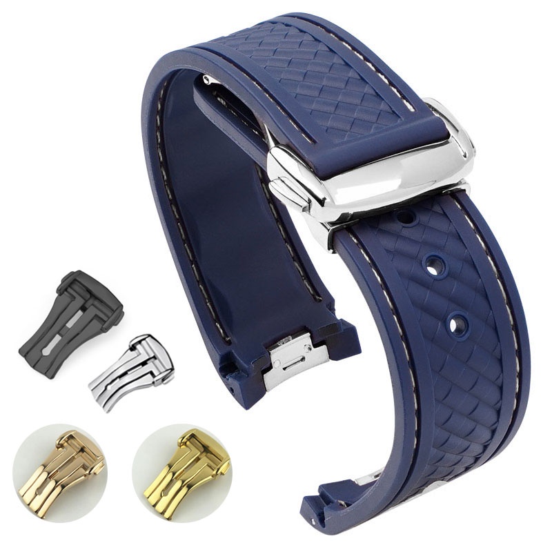 สายนาฬิกาข้อมือ ยางซิลิโคน ทรงโค้ง 20 มม. พร้อมโลหะ สําหรับ Strap Seamaster 300 AQUA TERRA AT150 8900