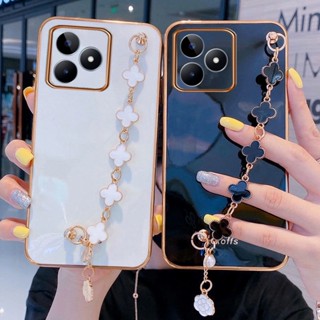 พร้อมส่ง ใหม่ เคสโทรศัพท์มือถือ ซิลิโคนนิ่ม กันกระแทก พร้อมสายคล้องมือ หลากสี สําหรับ Realme C53 10T 5G 2023