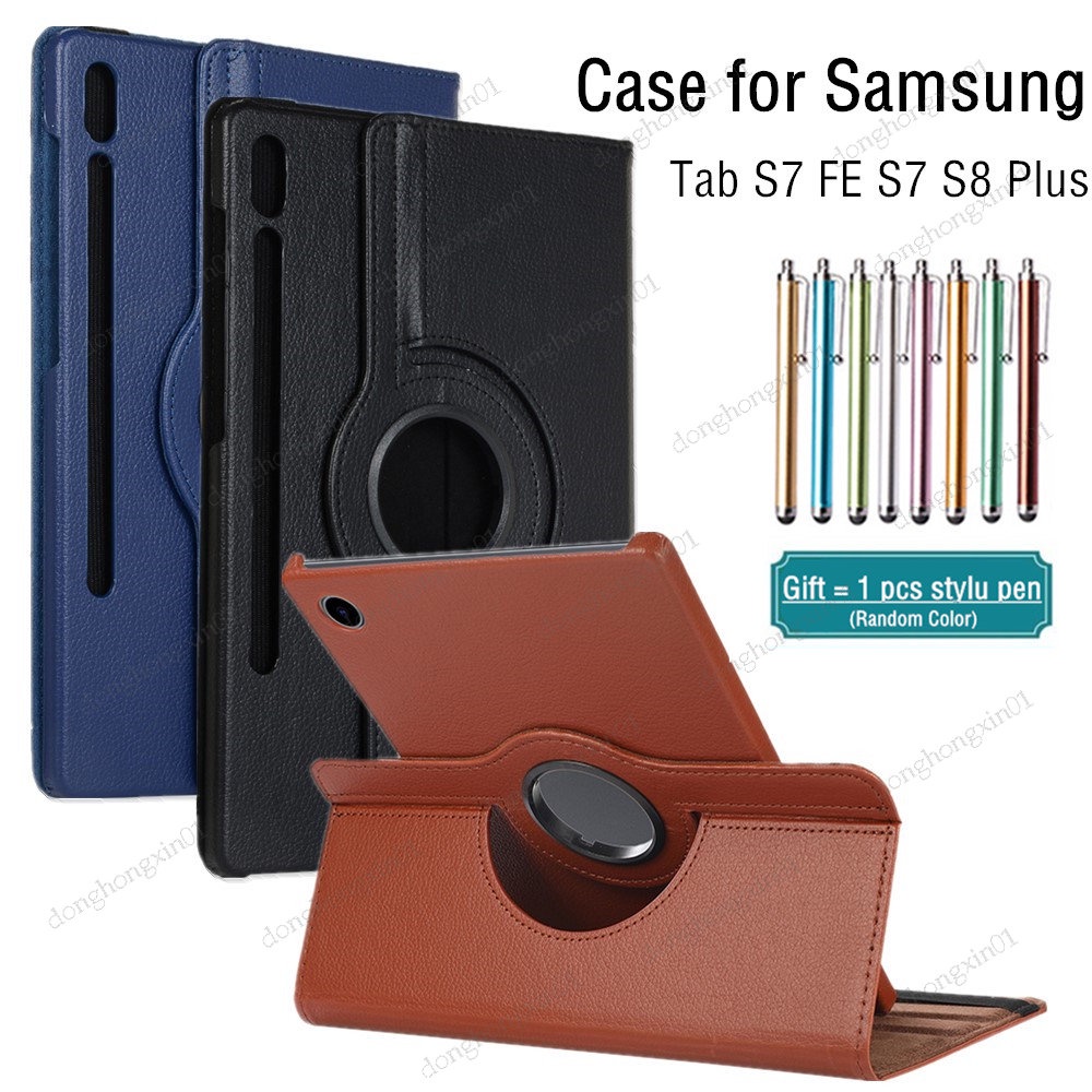 เคสหมุนได้ สําหรับ Samsung Galaxy Tab S7 FE S7 S8 Plus 12.4 Tab S8 Ultra A8 A7 A7 Lite T220 A 8.0 T2