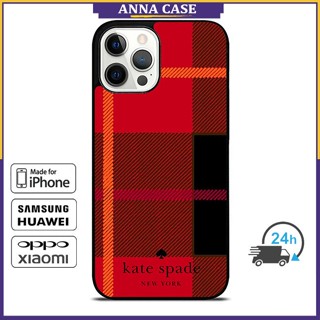 SAMSUNG เคสป้องกันโทรศัพท์มือถือ ลาย KateSpade New York Red 48 สําหรับ iPhone 14 Pro Max 13 Pro Max 12 Pro Max Note10 Plus S22 Ultra