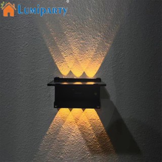 Lumiparty โคมไฟติดผนัง Led 6 ดวง พลังงานแสงอาทิตย์ กันน้ํา 3 สี สําหรับตกแต่งสวน กลางแจ้ง