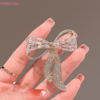 Pinkcool เข็มกลัด ประดับโบว์ พลอยเทียม ป้องกันแสง เรียบง่าย เครื่องประดับแฟชั่น สําหรับผู้หญิง ขายดี