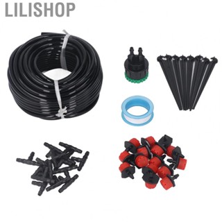 Lilishop Drip Irrigation Kit 4/7  Diameter Plastic Cooling Plants Irrigation System Automatic Easy To Use 49.2ft Length for Garden