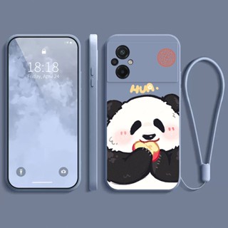 เคส xiaomi POCO M5 เคส กรณีโทรศัพท์นิ่มรูปแบบหมีแพนด้าโชคดี