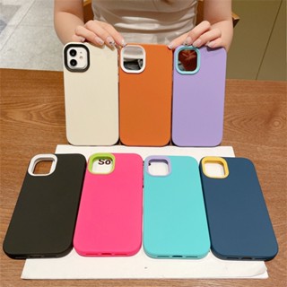 เคสโทรศัพท์มือถือ ซิลิโคน กันกระแทก สีพื้น สําหรับ Iphone 12ProMax 11 14