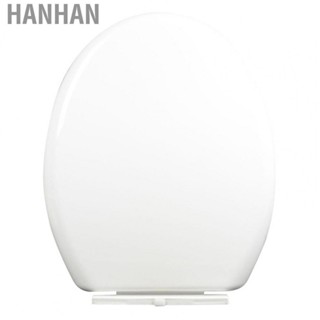 Hanhan Toilet Seat Lid  PP Easy Installation Slow Close Toilet Seat White Low Noise  for Home