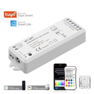 Tuya SPI รีโมตคอนโทรล LED RF27Keys Alexa Google Assistance สําหรับไฟ LED WS2811 WS2812B WS2815 RGB SK6812 WS2814 RGBW 5-24V