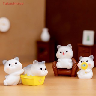 (Takashitree) ตุ๊กตาแมวเรซิ่นจิ๋วน่ารัก สําหรับตกแต่งบ้าน ห้องลูกแมว