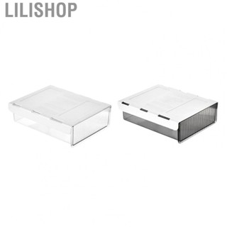 Lilishop Under Table Drawer Box  Slide Out Delicate Transparent Underdesk Drawer Plastic  for Office