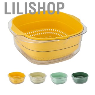 Lilishop Plastic Strainer 2 Layers Safe Durable PET Hollow Design Wide Application  Strainer