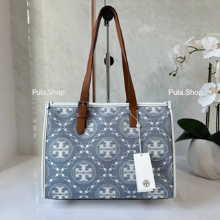 TORY BURCH DENIM JACQUARD SMALL TOTE 005