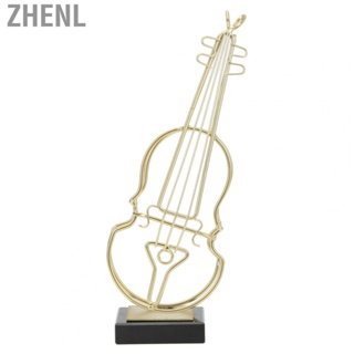 Zhenl Violin Ornament Prevent Slipping Wrought Iron Violin Model Stable Base for Living Room