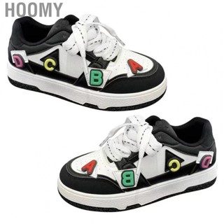 Hoomy Women Casual Shoes  PU Leather Finish Black White Women Running Shoes  for Students