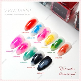 Vendeeni Watercolor Halo Dye Nail Polish Non Baking Solid Color Glitter Color Morandi Ink Smudge Liquid Gradient Marble Pattern Nail Art For Nail Shop 15ml JOYFEEL