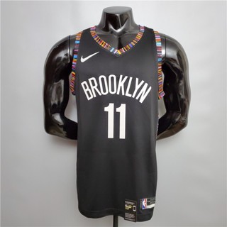 เสื้อกีฬาบาสเก็ตบอล ลาย NBA Irving # 11 Brooklyn Nets City Black Au Hot Press Version FPOE 607347