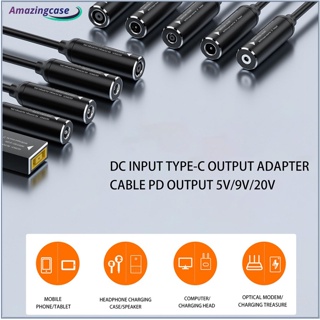 Amaz อะแดปเตอร์แปลงสายเคเบิล Usb c Pd อินพุต Dc เป็น Type-c Pd เอาท์พุต 65w ชาร์จอัตโนมัติ