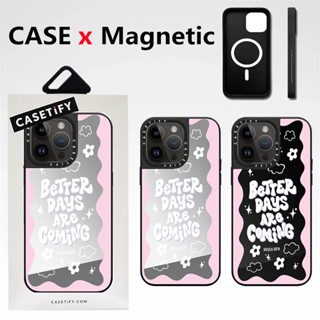 CASETIFY เคสโทรศัพท์มือถือแบบแข็ง กันกระแทก พร้อมกระจกแม่เหล็ก คุณภาพสูง สําหรับ iPhone 14 Pro Max 12 13 Pro Max