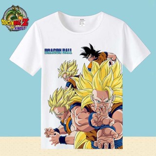 เสื้อยืดแขนสั้น ทรงหลวม พิมพ์ลาย Dragon Ball Monkey King สไตล์ญี่ปุ่น แฟชั่นฤดูร้อน สําหรับเด็กผู้ชาย และผู้หญิง