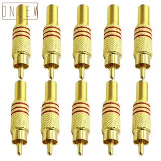 【ONCEMOREAGAIN】10×Gold -plated welding RCA plug AV audio and video plug High Quality Connectors