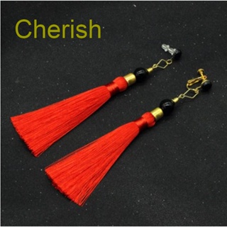 Cherish ต่างหูแฟชั่น ห้อยพู่ สีแดง เครื่องประดับ สําหรับผู้หญิง และผู้ชาย|