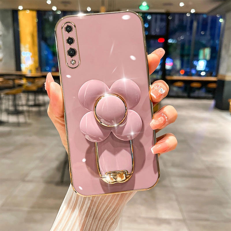 ปลอก Huawei P20 P30 P40 50 P60 PRO TPU 3D Windmill BracketBracketเคสโทรศัพท์บางเฉียบElectroplated Smooth Soft Case Shock proofฝาครอบกันชนเคสโทรศัพท์