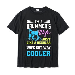 เสื้อยืด ผ้าฝ้าย พิมพ์ลายคําคม Drum Kit Percussionist Drummer Wife Quote ขนาดใหญ่ สําหรับผู้ชาย