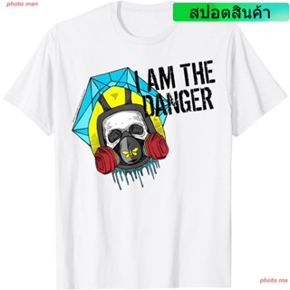 ดีมาก photo man เสื้อผู้ชาย Breaking Bad Mask I Am The Danger Text Poster T-Shirt เสื้อยืด คู่