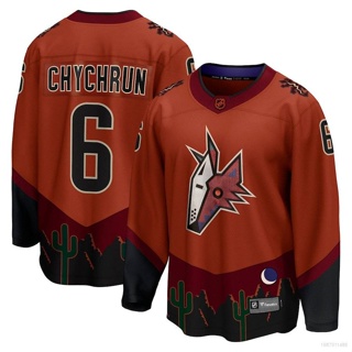 เสื้อกีฬาแขนยาว ลาย HQ1 NHL Arizona Coyote Chychrun Jersey พลัสไซซ์ QH1