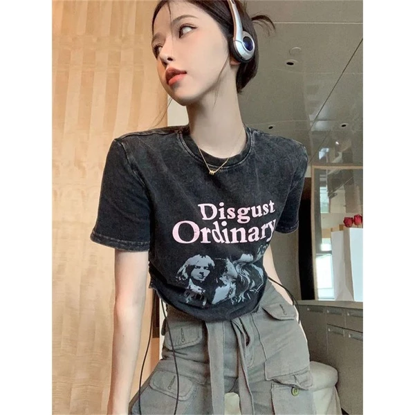 ขนาดใหญ่พิเศษ 7XL เสื้อผ้าแฟชั่น ผู้หญิงแขนสั้น ครอปท็อป ใส่ไปคลับ ปาร์ต y2k เสื้อแฟชั่น5XL thumbnail 5