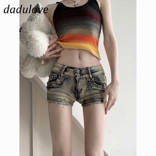 DaDulove💕 New American Ins High Street Retro Yellow Mud Denim Shorts Niche High Waist A- line Pants Hot Pants