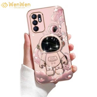 Wenwen เคสโทรศัพท์มือถือแบบนิ่ม TPU กันกระแทก ลายนักบินอวกาศ 3D พร้อมที่ตั้งวาง บางมาก สําหรับ vivo t1 4G vivo t1 5g Y55 2022 4G