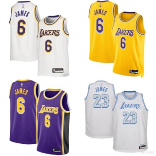 เสื้อกีฬาแขนกุด ลายทีม NBA Jersey Los Angeles Lakers No.6 James Classic พลัสไซซ์ 2022