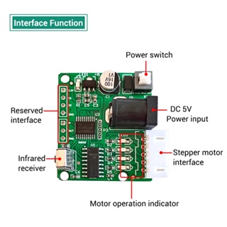 สเต็ปมอเตอร์เกียร์ DC 5V 4 เฟส 28BYJ48 บอร์ดไดรเวอร์ ULN2003 รีโมตคอนโทรลอินฟราเรด IR ULN2003 PIC MCU DIY