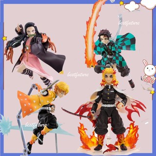 โมเดลฟิกเกอร์ Demon Slayer Figma Kamado Nezuko 508DX Tanjiro Agatsuma Zenitsu Rengoku Kyoujurou 553 Articulado ของเล่นสําหรับเด็ก