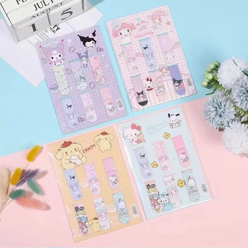 ที่คั่นหนังสือ แบบแม่เหล็ก ขนาดเล็ก ลายการ์ตูน แบบสร้างสรรค์ เครื่องเขียน สําหรับนักเรียน จํานวน 6 ชิ้น