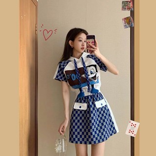 [Original] Casual hooded sweater dress womens summer 2022 small design waist slimming skirt