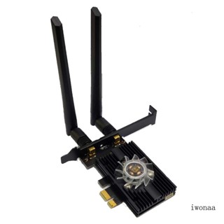 Iwo พัดลมไร้สาย PCI-E WiFi 6 AX200 802 11AX บลูทูธ 3000Mbps เข้ากันได้กับ 5 2