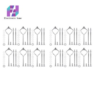 ถาดฮาร์ดแวร์ 3 ชั้น สีเงิน สําหรับวางเค้กแต่งงาน ปาร์ตี้ 12 ชุด