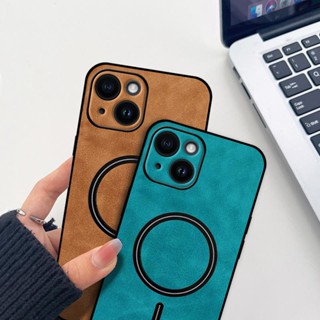 เคสโทรศัพท์มือถือ แบบหนัง แม่เหล็ก แบบเรียบง่าย สําหรับ iPhone 14