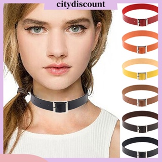 &lt;citydiscount&gt; สร้อยคอโชคเกอร์ หนังเทียม สไตล์พังก์ เรโทร สําหรับออกเดท