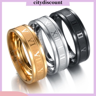 &lt;citydiscount&gt; แหวนเหล็กไทเทเนียม ตัวเลขโรมัน สร้างสรรค์ ของขวัญ สําหรับทุกเพศ ทุกวัย