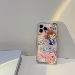 เคสโทรศัพท์มือถือแบบใส กันกระแทก ลายภาพวาดสีน้ํามัน รูปเด็กผู้หญิง สําหรับ Iphone 14pro max 13 12 11 14promax 11 12 13