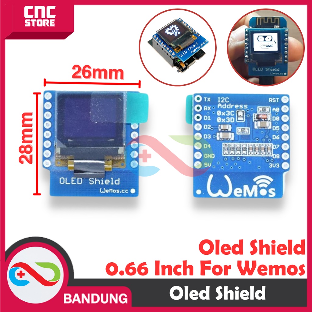 OLED SHIELD 0.66 นิ้วสําหรับ WEMOS D1 MINI PRO ESP8266 OLED WEMOS D1 MINI NODEMCU