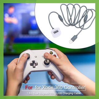 สายชาร์จ USB แหวนแม่เหล็กคู่ 1.8 ม. สําหรับคอนโทรลเลอร์ไร้สาย Xbox 360